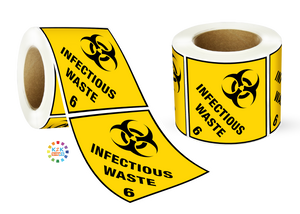 Infectious Waste Signage Label Roll