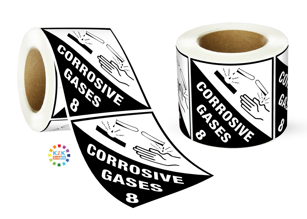 Class 8 Corrosive Gases Label Roll