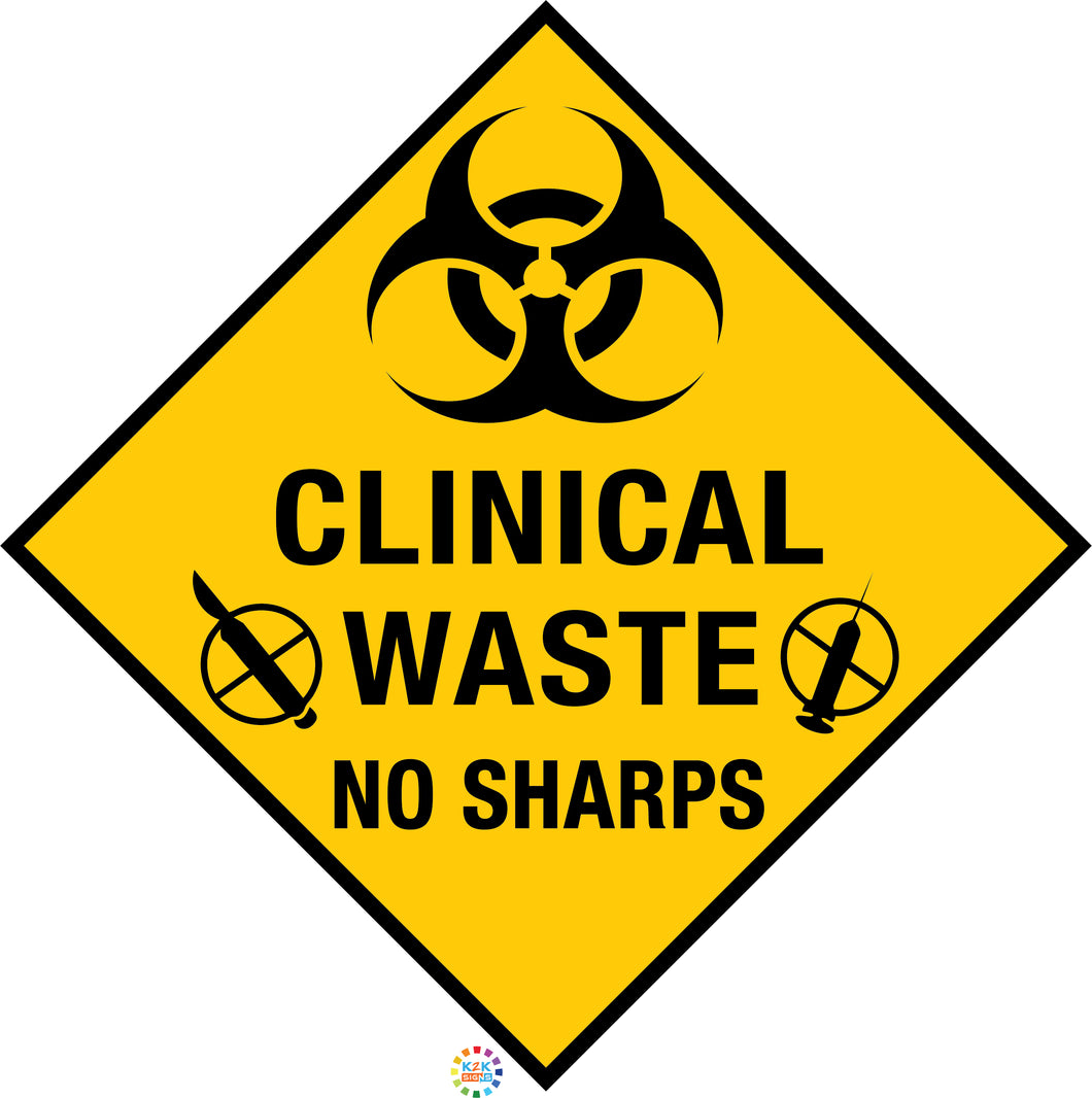 Clinical Waste No Sharps Medical Waste Sign