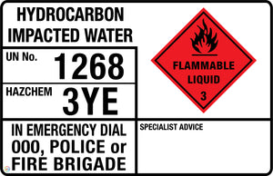 Hydrocarbon Impacted Water Sign