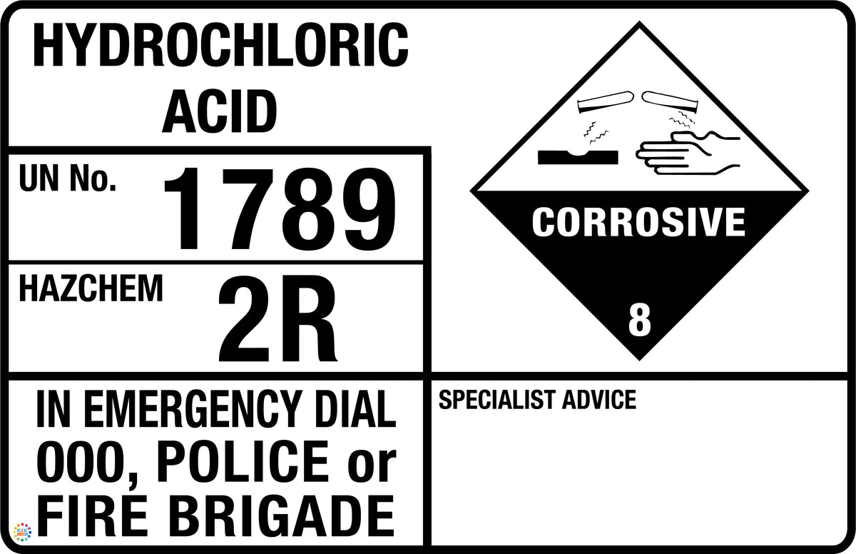 Hydrochloric Acid Sign | K2K Signs Australia