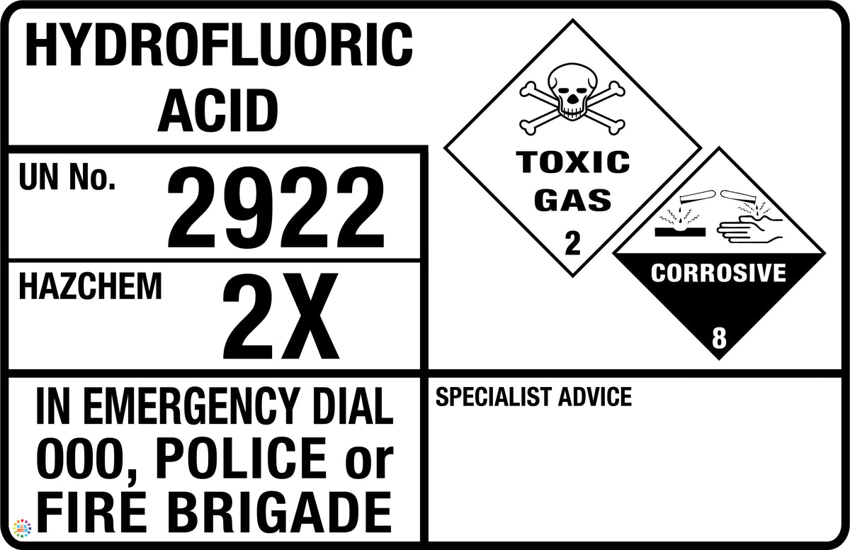 Hydrofluoric Acid Sign | K2K Signs Australia