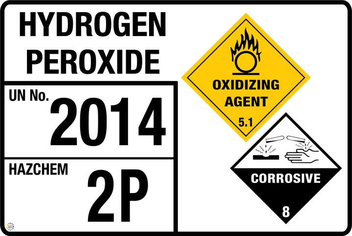 H2o2 Container Storage Sign Hydrogen Peroxide Signage | K2K Signs Australia