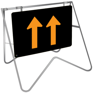 Lane Status Both Lanes Ahead- Swing Stand & Sign 