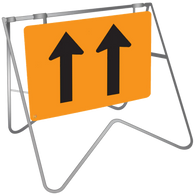 Lane Status Both Lanes Ahead - Swing Stand & Sign