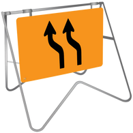 Lane Status Both Lanes Left Deviation - Swing Stand & Sign