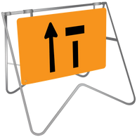 Lane Status Left Lane Open Right Lane Closed - Swing Stand & Sign