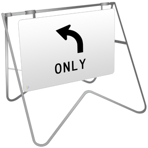 Lane Status Left Turn Only - Swing Stand & Sign