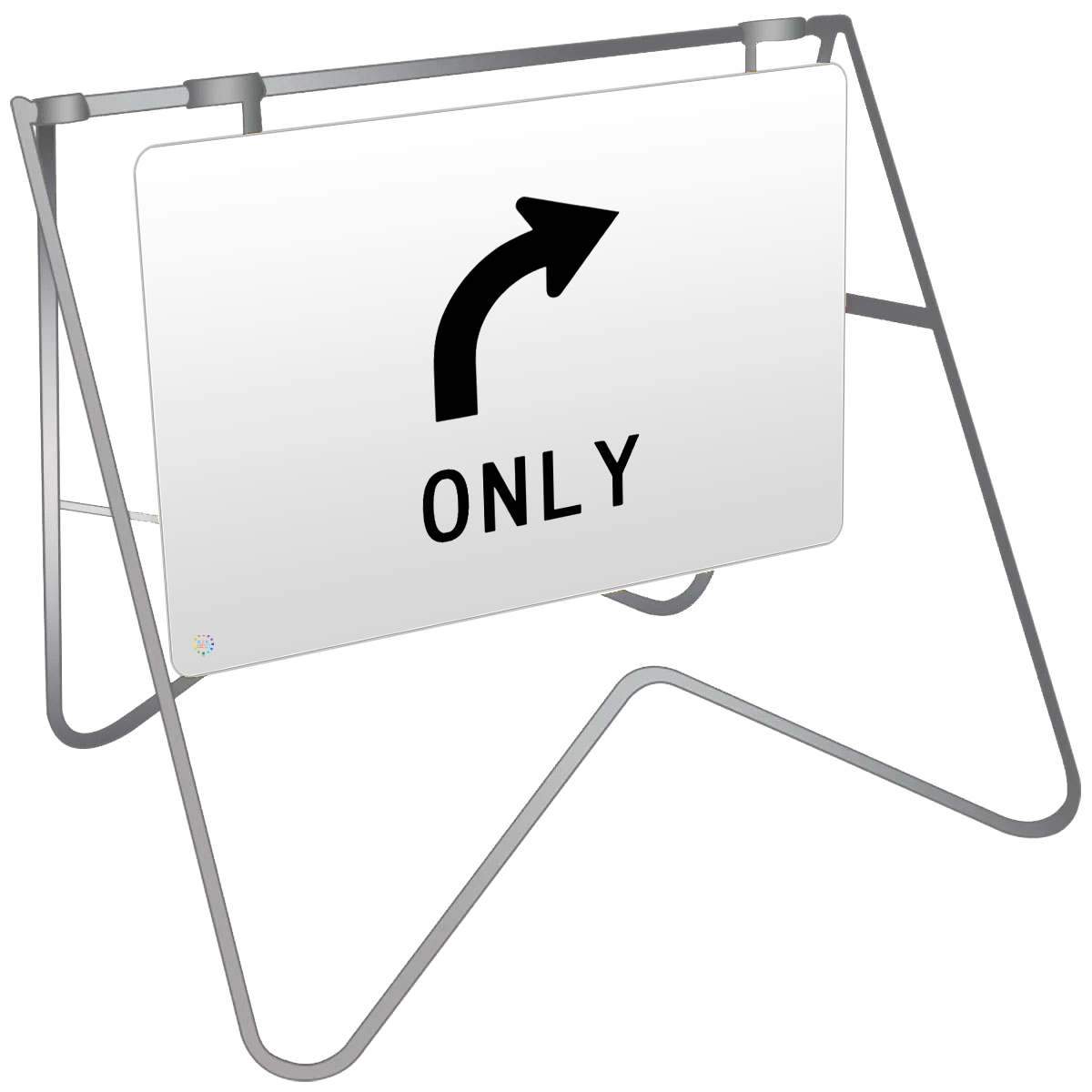 Lane Status Right Turn Only - Swing Stand & Sign | K2K Signs Australia