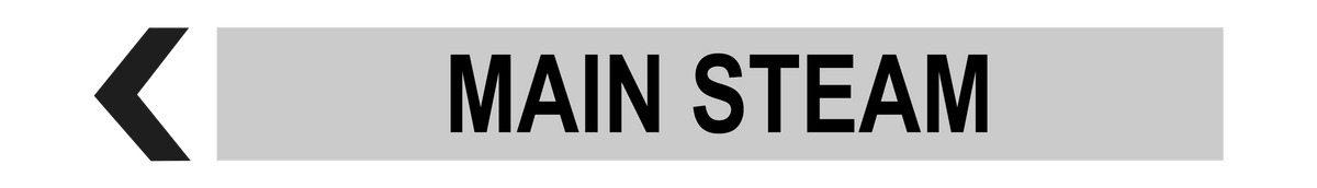 Main Steam - Pipe Marker Labels | AS 1345 Compliant | K2K Signs Australia