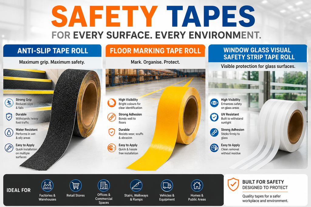Anti-Slip, Floor Marking Tapes & Window Glass Safety Strip Roll