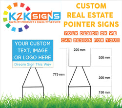 Custom Real Estate Open House Pointer Signs
