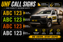 Load image into Gallery viewer, Custom UHF Call Signs &amp; Vehicle ID Call Numbers