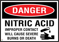 Danger Nitric Acid - Improper Contact Will Cause Severe Burns Or Death