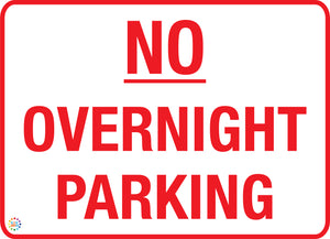 No Overnight Parking Sign