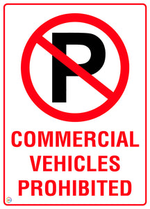 Commercial Vehicles Prohibited Sign