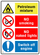 Petroleum Mixture Hazard Warning Sign