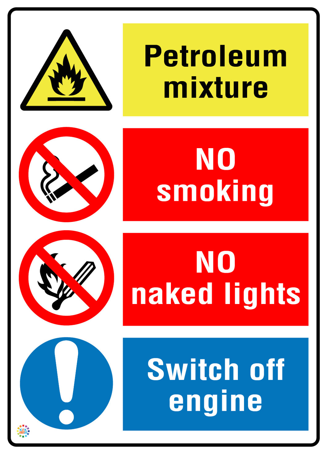 Petroleum Mixture Hazard Warning Sign