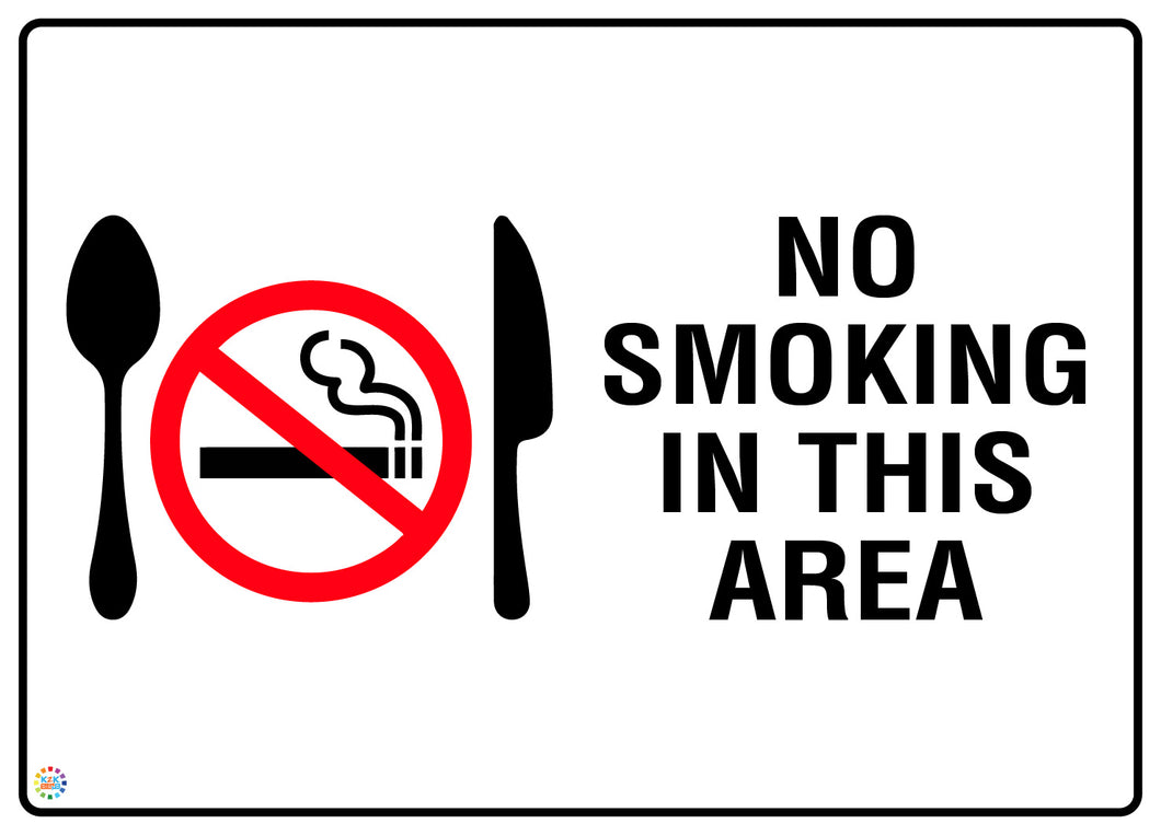 No Smoking In This Area Sign