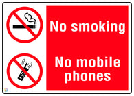 No Smoking No Mobile Phones Sign