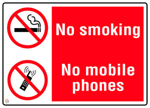 No Smoking No Mobile Phones Sign