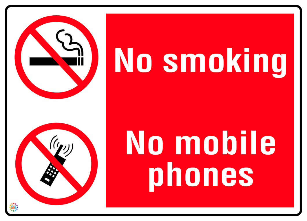 No Smoking No Mobile Phones Sign