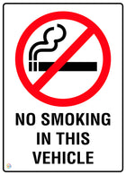 No Smoking In This Vehicle Sign