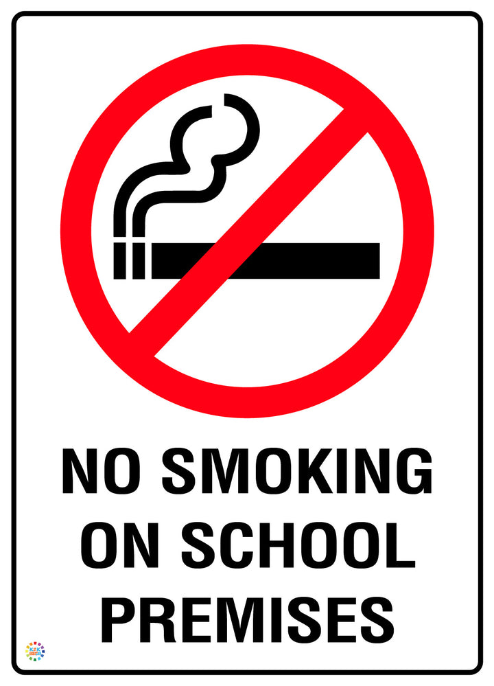 No Smoking On School Premises Sign