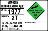 Nitrogen Refrigerated Liquid Sign