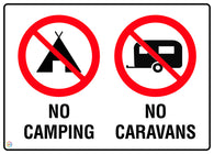 No Camping No Caravans Sign