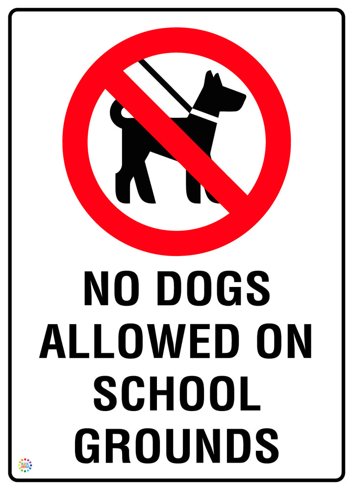 No Dogs Allowed On School Grounds Sign