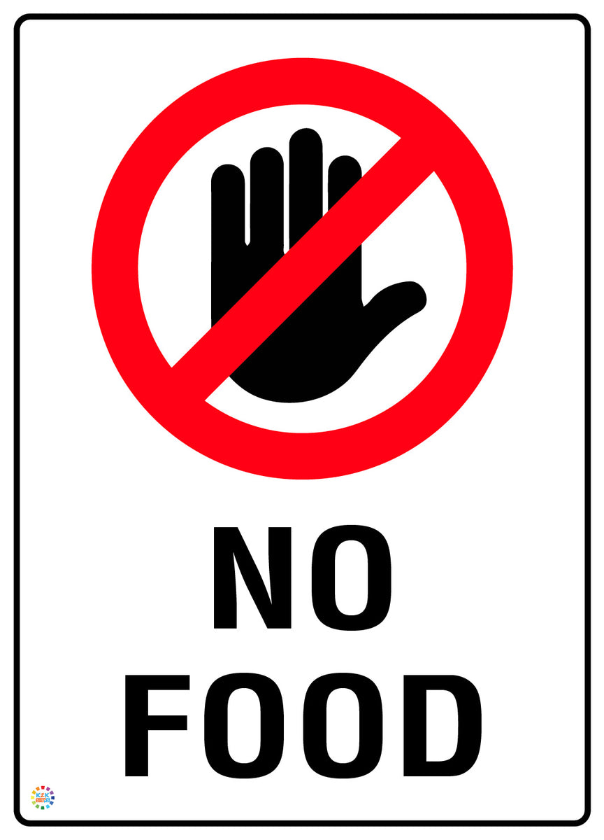 No Food Sign | Food Prohibited Safety Sign | K2K Signs Australia