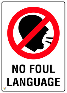 No Foul Language Sign