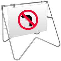 No Left Turn Picto - Swing Stand & Sign 