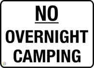 No Overnight Camping Sign