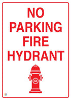 No Parking Fire Hydrant Sign