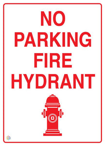No Parking Fire Hydrant Sign