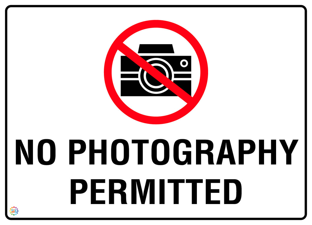 No Photography Permitted Sign