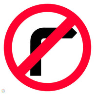 No Right Turn Picto Sign