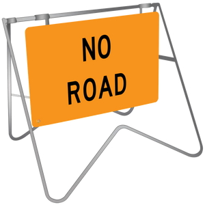 No Road - Swing Stand & Sign