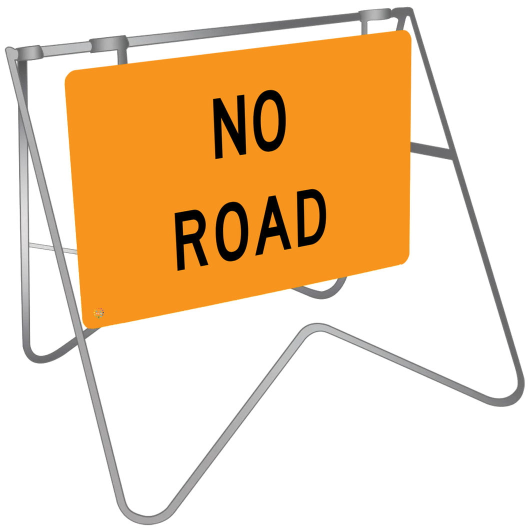 No Road - Swing Stand & Sign