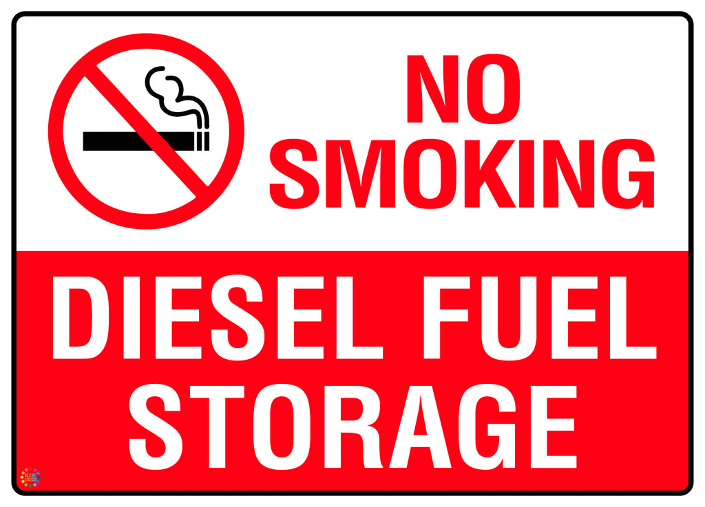 No Smoking Diesel Fuel Storage Sign | Flammable Fuel Safety Sign | K2K ...