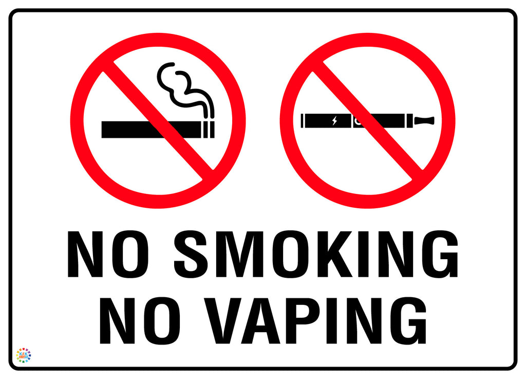 No Smoking No Vaping Sign | Clear Workplace & Public Area Prohibition ...