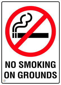 No Smoking On Grounds Sign