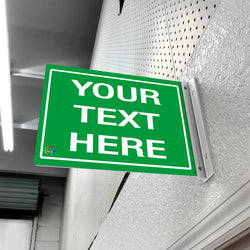 DOUBLE - SIDED OFF WALL CUSTOM TEXT SIGN
