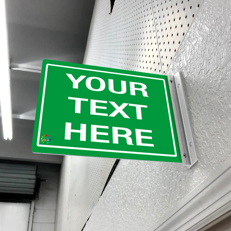 DOUBLE - SIDED OFF WALL CUSTOM TEXT SIGN