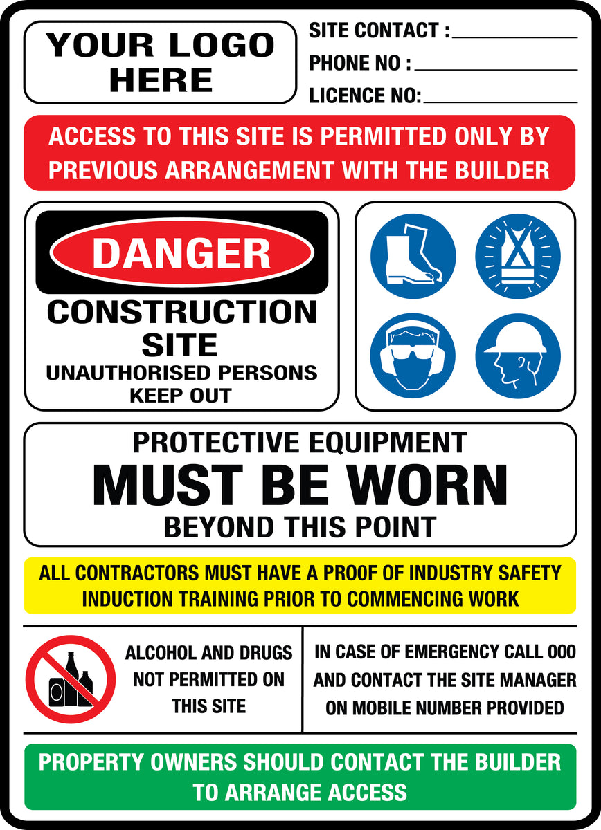 Building Owner Sign Owner Builder / Custom Builder Construction Site Safety Sign | K2K ...