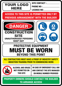 Owner Builder / Custom Builder Construction Site Safety Sign