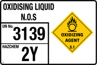 Oxidising Liquid N.O.S Signage