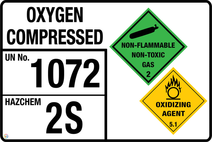 Operational Signage O2 Kit Oxygen Hazardous Material Sign